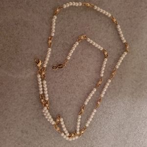 Vintage Napier faux pearl necklace 30"